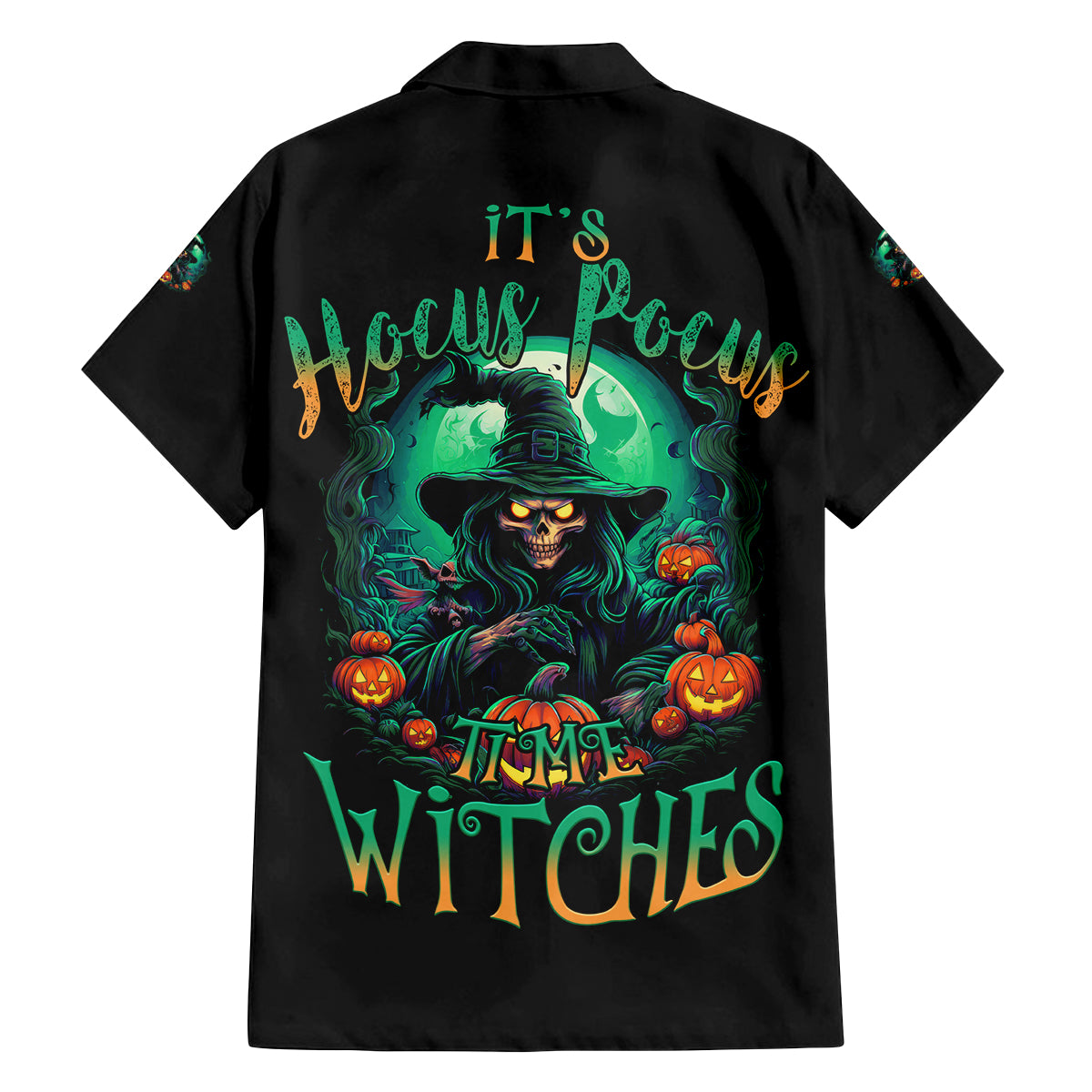 Hocus Pocus Halloween Family Matching Off Shoulder Maxi Dress and Hawaiian Shirt - Wonder Print Shop