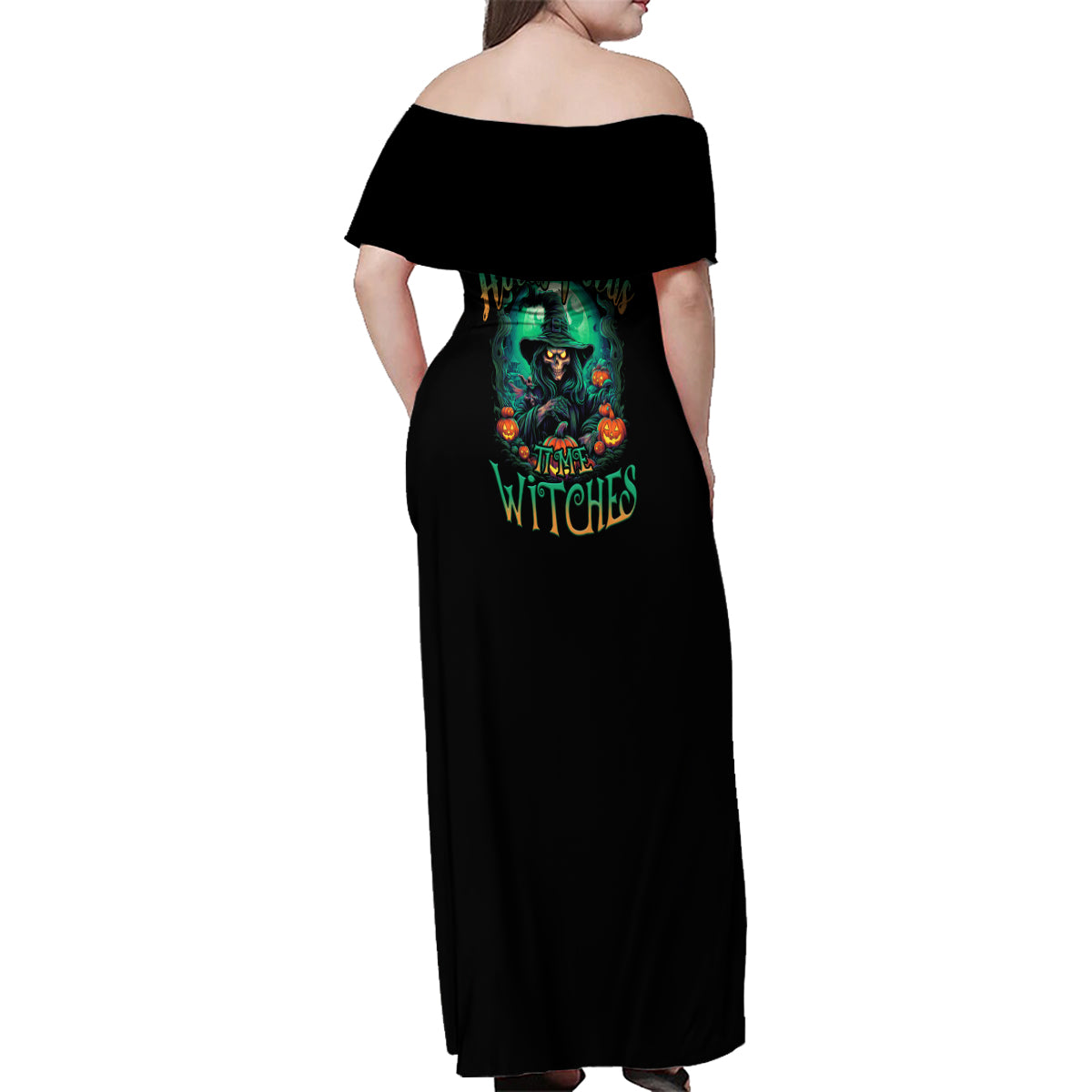 Hocus Pocus Halloween Family Matching Off Shoulder Maxi Dress and Hawaiian Shirt - Wonder Print Shop