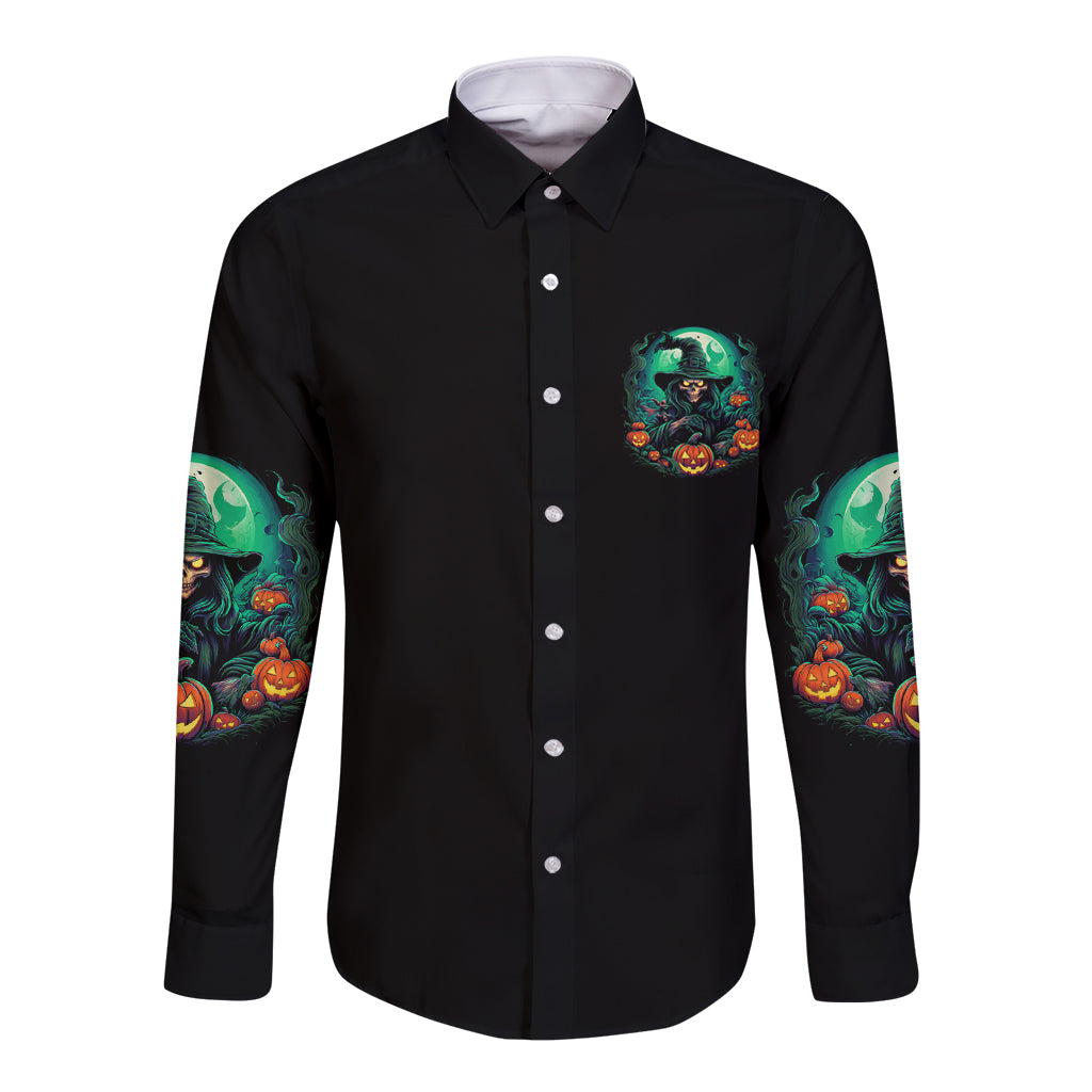 Hocus Pocus Halloween Long Sleeve Button Shirt - Wonder Print Shop