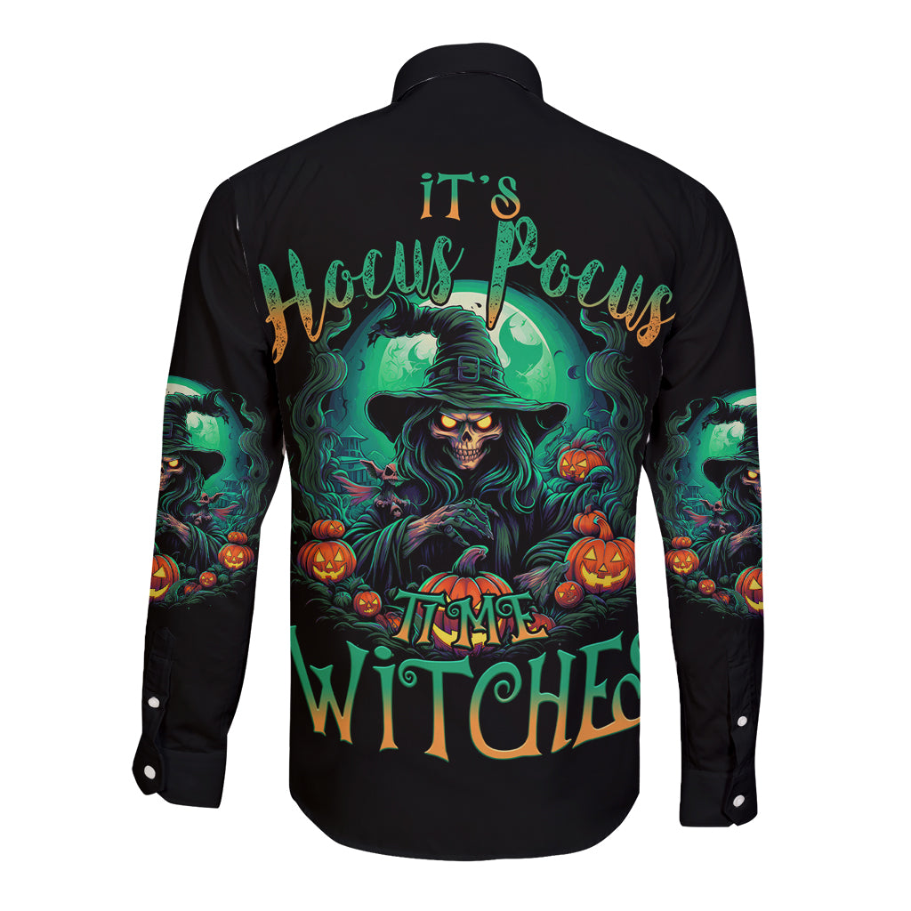 Hocus Pocus Halloween Long Sleeve Button Shirt - Wonder Print Shop