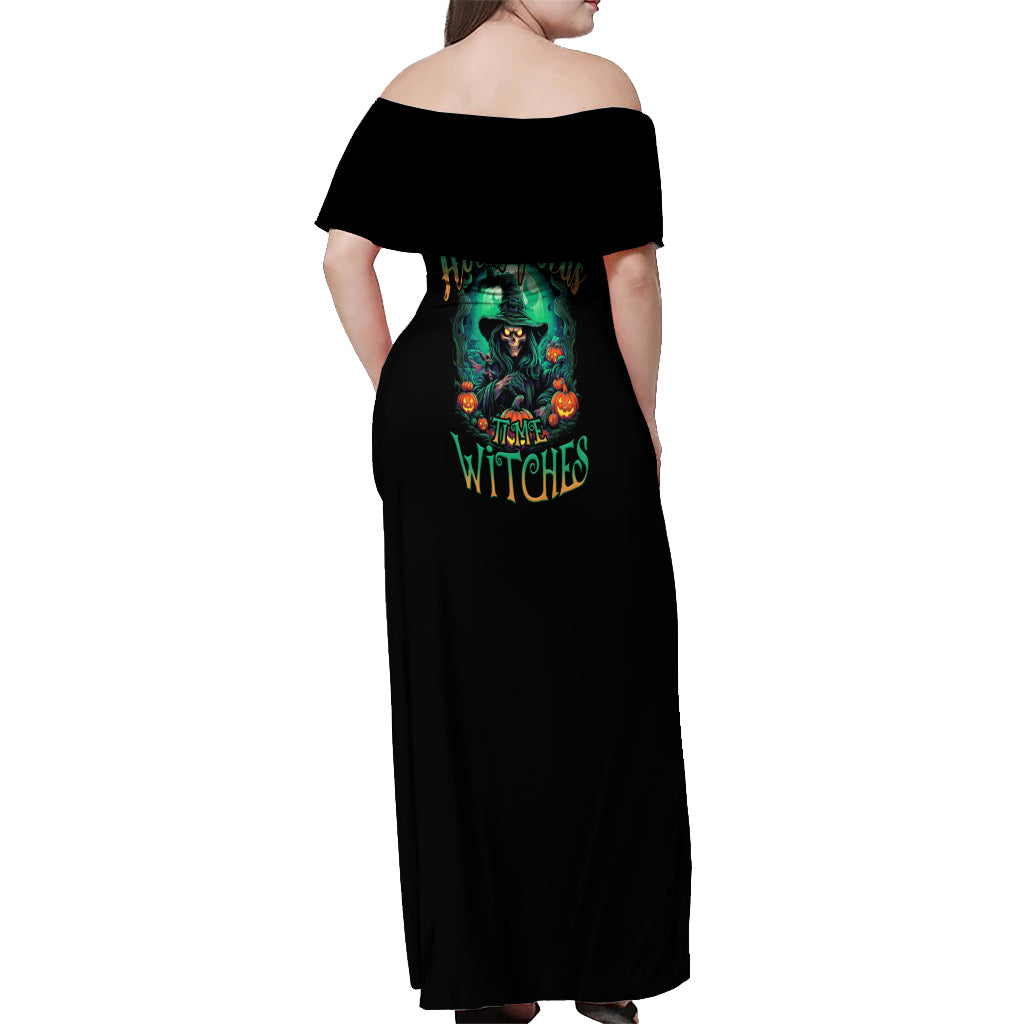 Hocus Pocus Halloween Off Shoulder Maxi Dress - Wonder Print Shop