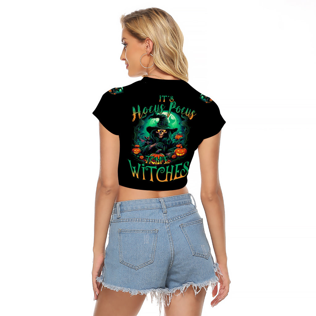 Hocus Pocus Halloween Raglan Cropped T Shirt - Wonder Print Shop