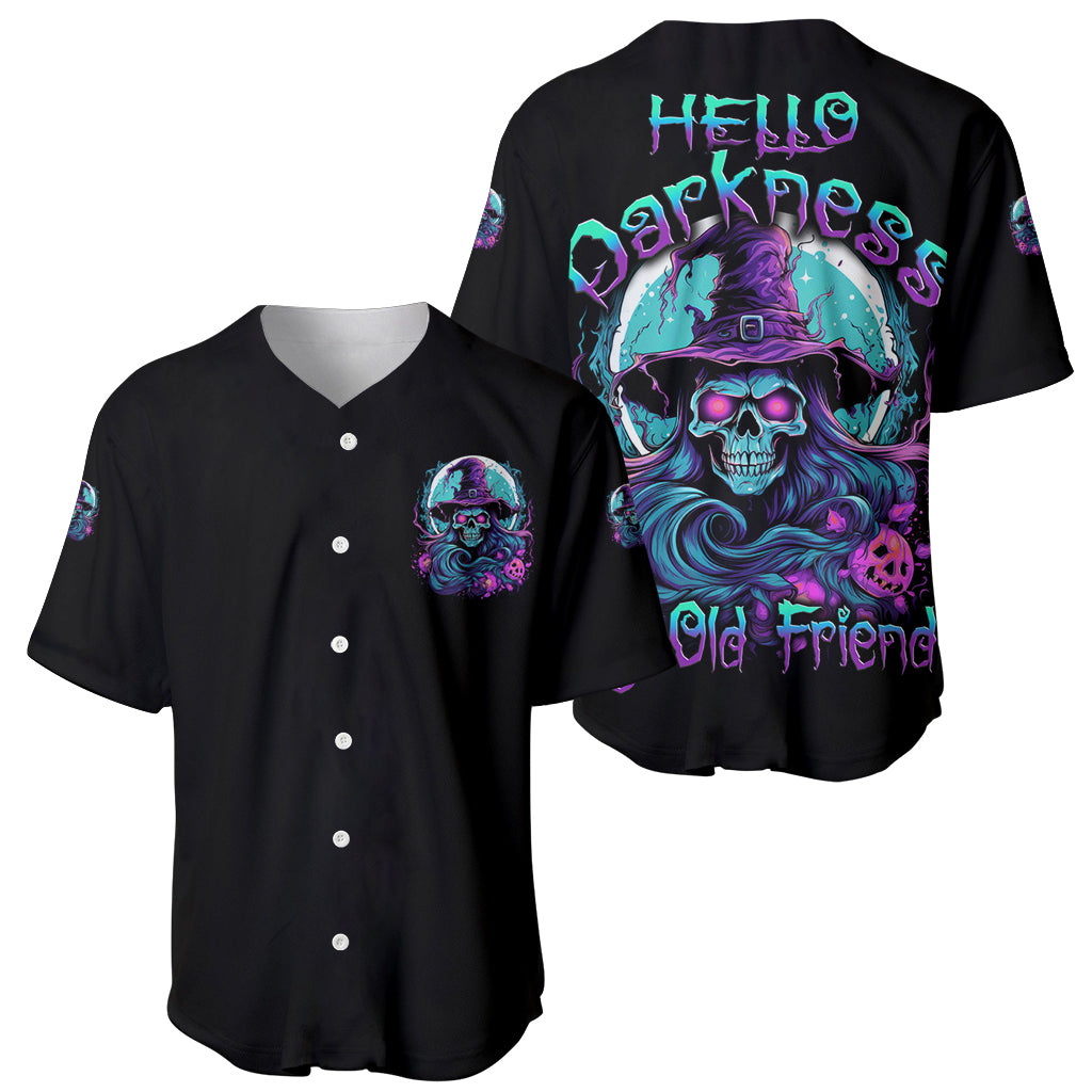 Hello Darkness My Old Friend Witch Halloween Baseball Jersey - Wonder Print Shop