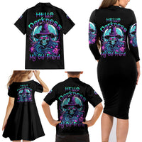 Hello Darkness My Old Friend Witch Halloween Family Matching Long Sleeve Bodycon Dress and Hawaiian Shirt - Wonder Print Shop