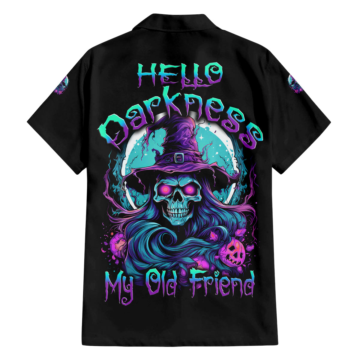Hello Darkness My Old Friend Witch Halloween Family Matching Long Sleeve Bodycon Dress and Hawaiian Shirt - Wonder Print Shop