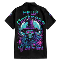 Hello Darkness My Old Friend Witch Halloween Family Matching Long Sleeve Bodycon Dress and Hawaiian Shirt - Wonder Print Shop