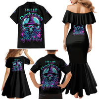 Hello Darkness My Old Friend Witch Halloween Family Matching Mermaid Dress and Hawaiian Shirt - Wonder Print Shop