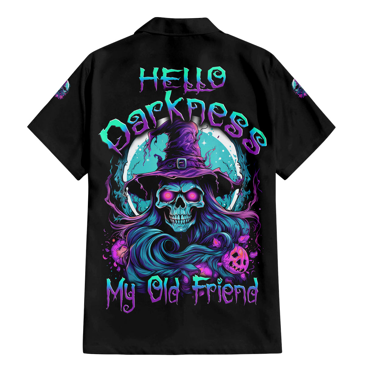 Hello Darkness My Old Friend Witch Halloween Family Matching Mermaid Dress and Hawaiian Shirt - Wonder Print Shop