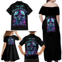 Hello Darkness My Old Friend Witch Halloween Family Matching Off Shoulder Maxi Dress and Hawaiian Shirt - Wonder Print Shop