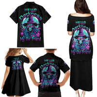 Hello Darkness My Old Friend Witch Halloween Family Matching Puletasi Dress and Hawaiian Shirt - Wonder Print Shop