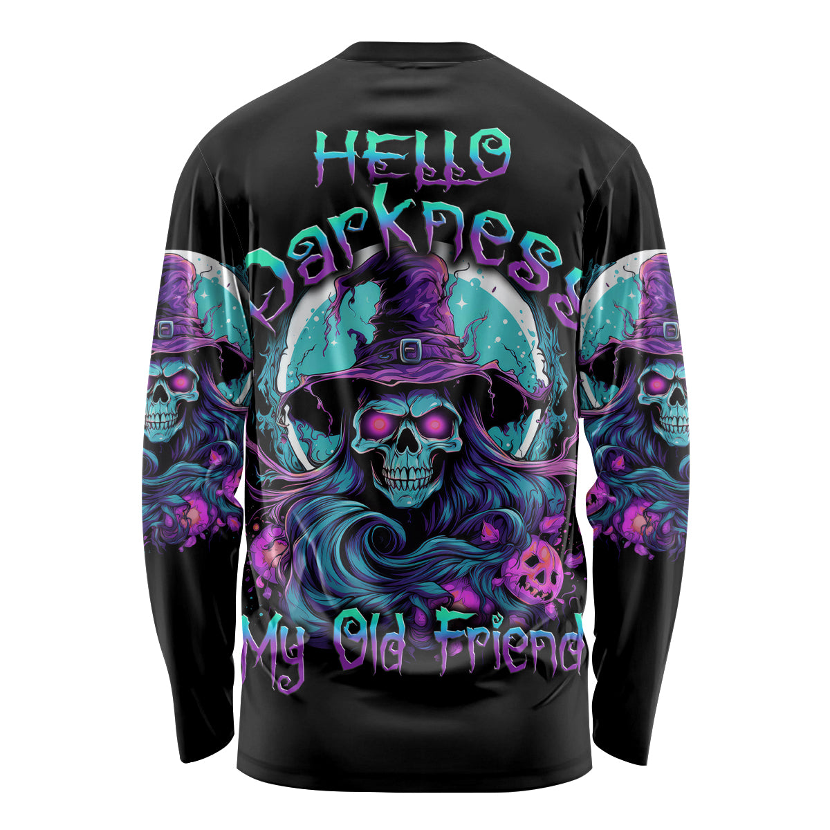 Hello Darkness My Old Friend Witch Halloween Long Sleeve Shirt - Wonder Print Shop