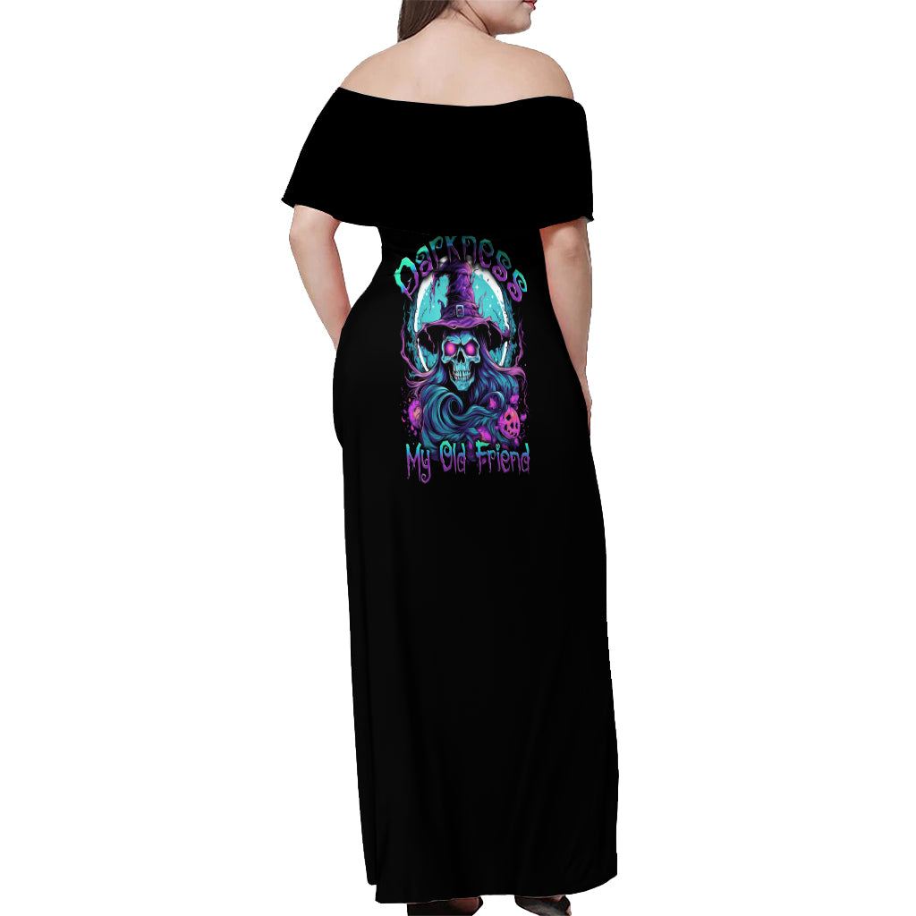 Hello Darkness My Old Friend Witch Halloween Off Shoulder Maxi Dress - Wonder Print Shop