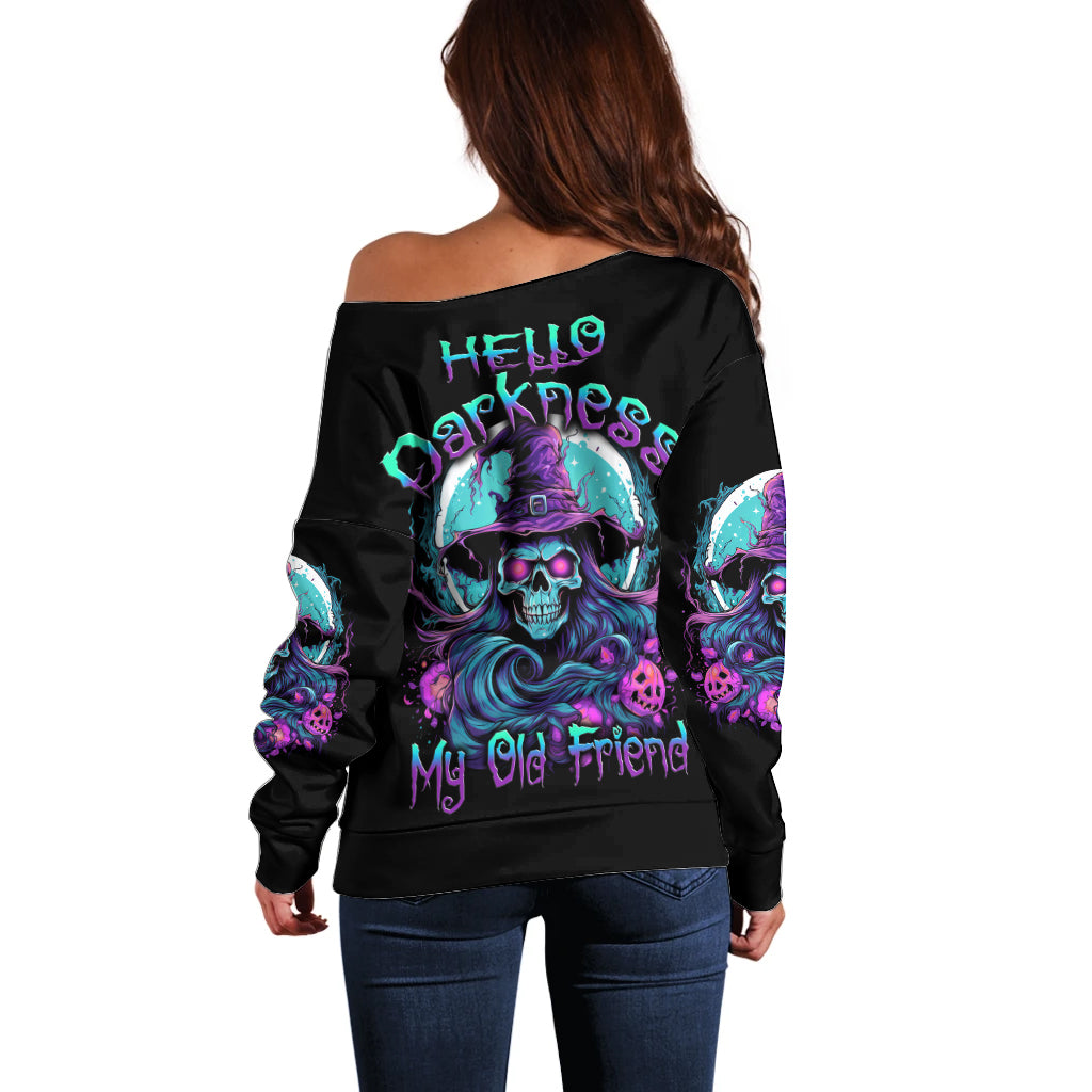 Hello Darkness My Old Friend Witch Halloween Off Shoulder Sweater - Wonder Print Shop