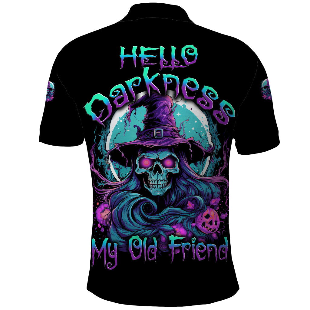 Hello Darkness My Old Friend Witch Halloween Polo Shirt - Wonder Print Shop