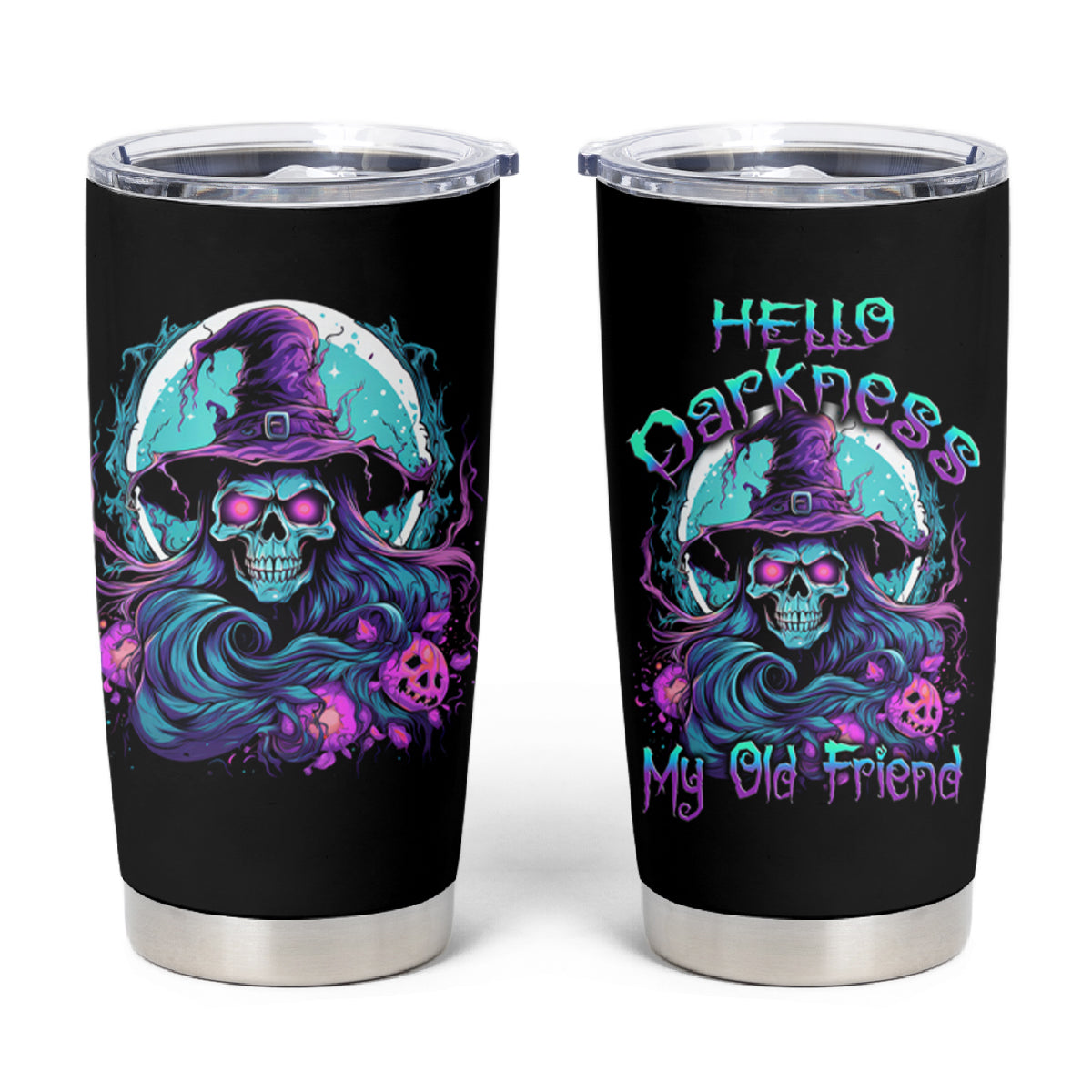 Hello Darkness My Old Friend Witch Halloween Tumbler Cup - Wonder Print Shop
