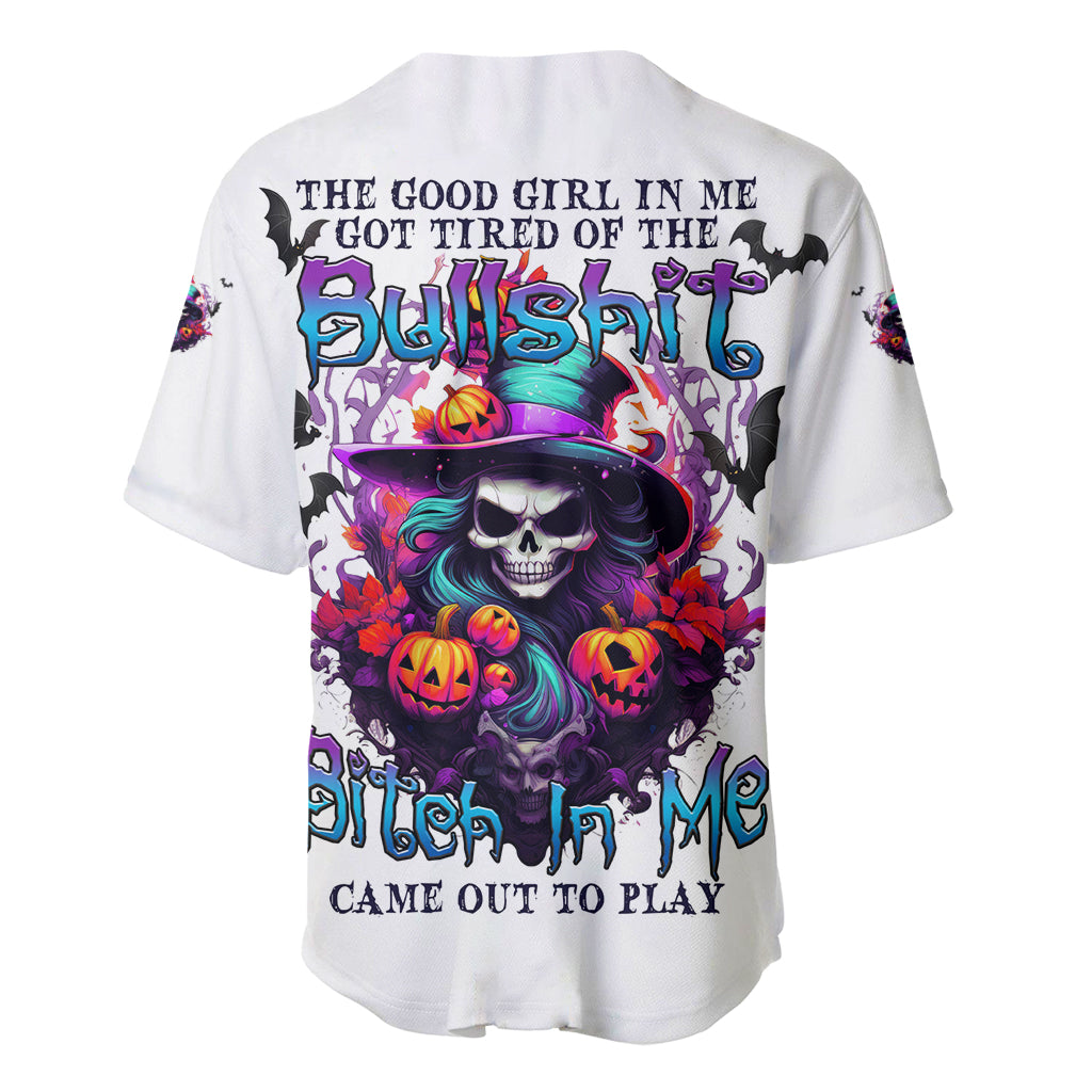 The Good Girl In Me Halloween Witch Baseball Jersey - Wonder Print Shop