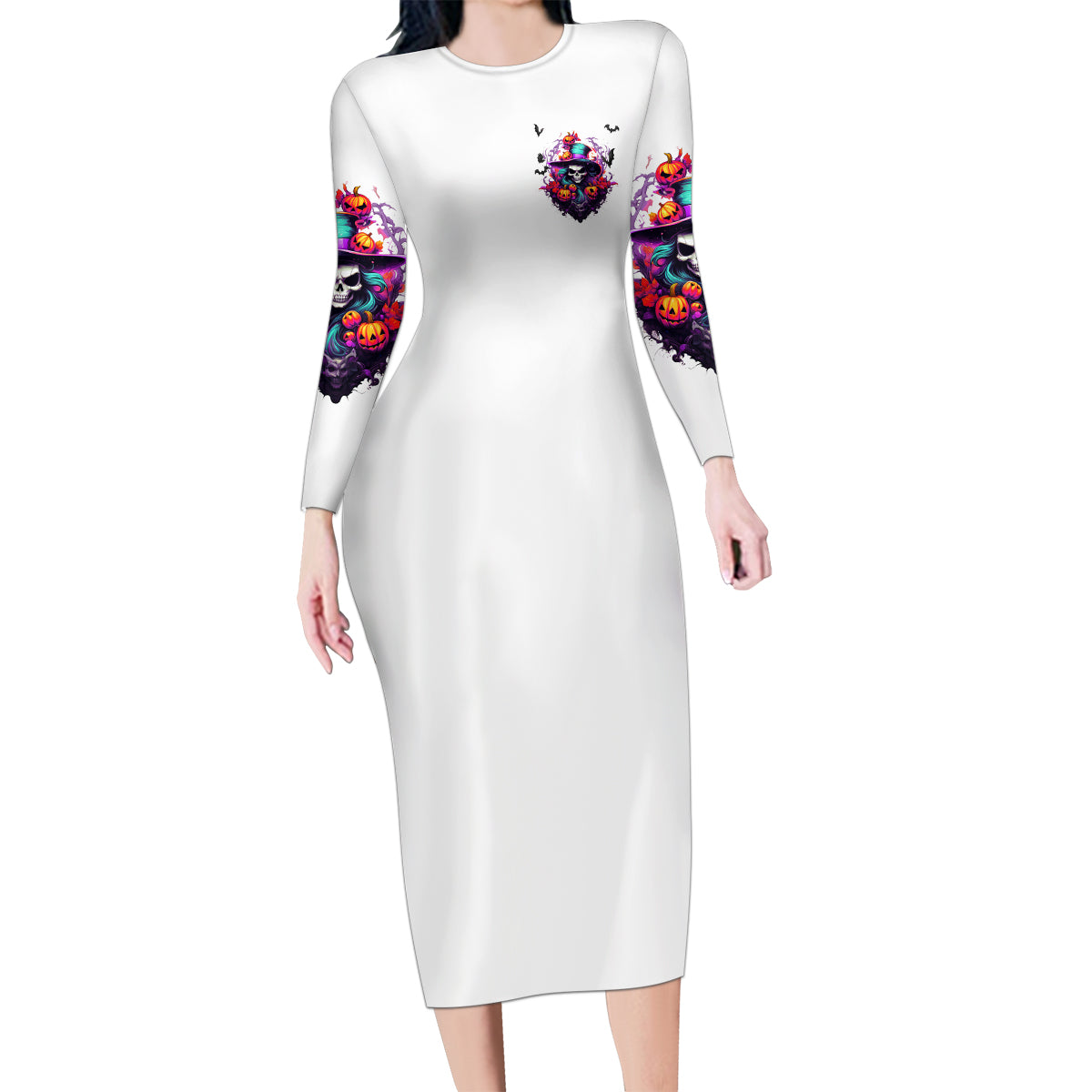 The Good Girl In Me Halloween Witch Family Matching Long Sleeve Bodycon Dress and Hawaiian Shirt - Wonder Print Shop