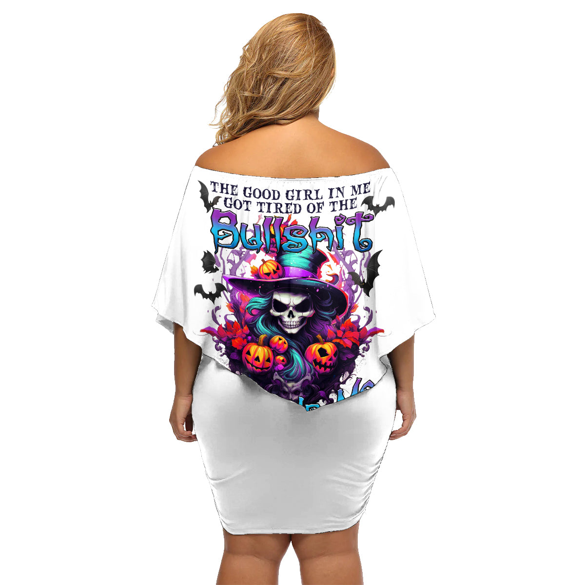 The Good Girl In Me Halloween Witch Family Matching Off Shoulder Short Dress and Hawaiian Shirt - Wonder Print Shop