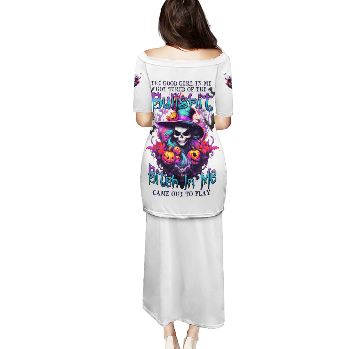 The Good Girl In Me Halloween Witch Family Matching Puletasi Dress and Hawaiian Shirt - Wonder Print Shop