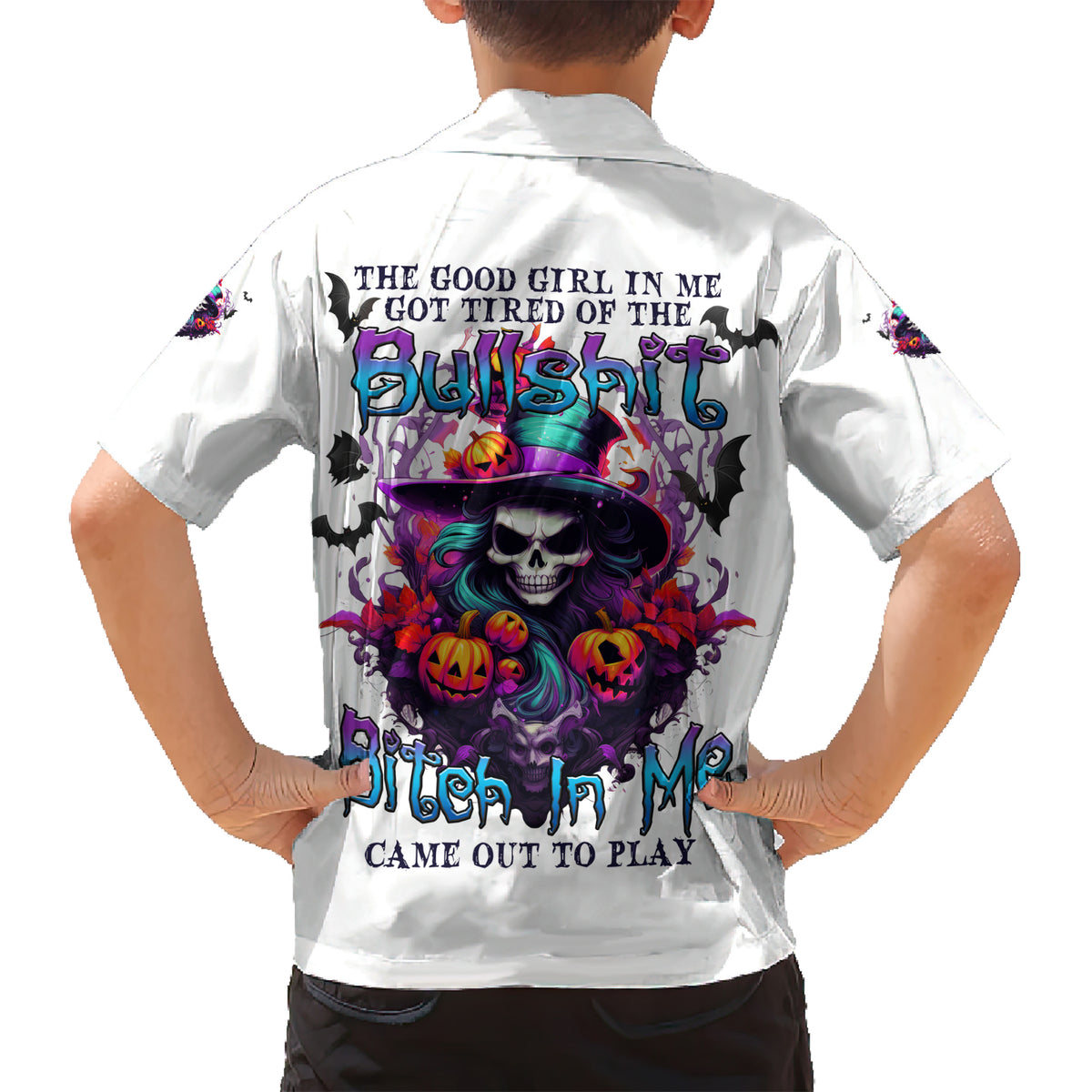 The Good Girl In Me Halloween Witch Kid Hawaiian Shirt - Wonder Print Shop