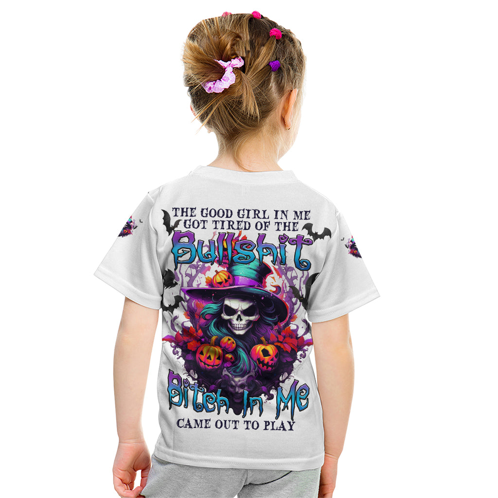The Good Girl In Me Halloween Witch Kid T Shirt - Wonder Print Shop