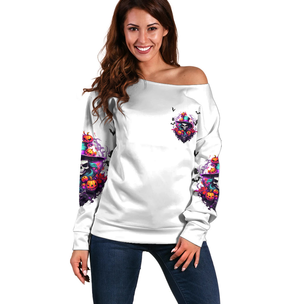 The Good Girl In Me Halloween Witch Off Shoulder Sweater - Wonder Print Shop