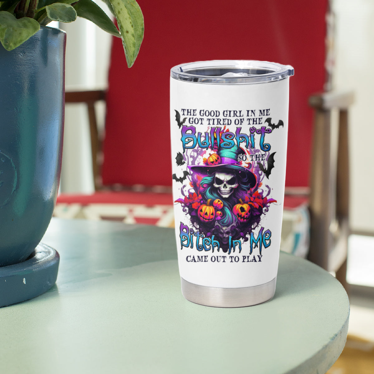 The Good Girl In Me Halloween Witch Tumbler Cup - Wonder Print Shop