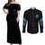 Buckle Up Buttercup Skull Witch Halloween Couples Matching Off Shoulder Maxi Dress and Long Sleeve Button Shirt - Wonder Print Shop
