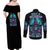 Buckle Up Buttercup Skull Witch Halloween Couples Matching Off Shoulder Maxi Dress and Long Sleeve Button Shirt - Wonder Print Shop