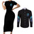 Buckle Up Buttercup Skull Witch Halloween Couples Matching Short Sleeve Bodycon Dress and Long Sleeve Button Shirt - Wonder Print Shop