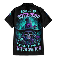 Buckle Up Buttercup Skull Witch Halloween Family Matching Mermaid Dress and Hawaiian Shirt - Wonder Print Shop