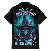 Buckle Up Buttercup Skull Witch Halloween Family Matching Puletasi Dress and Hawaiian Shirt - Wonder Print Shop