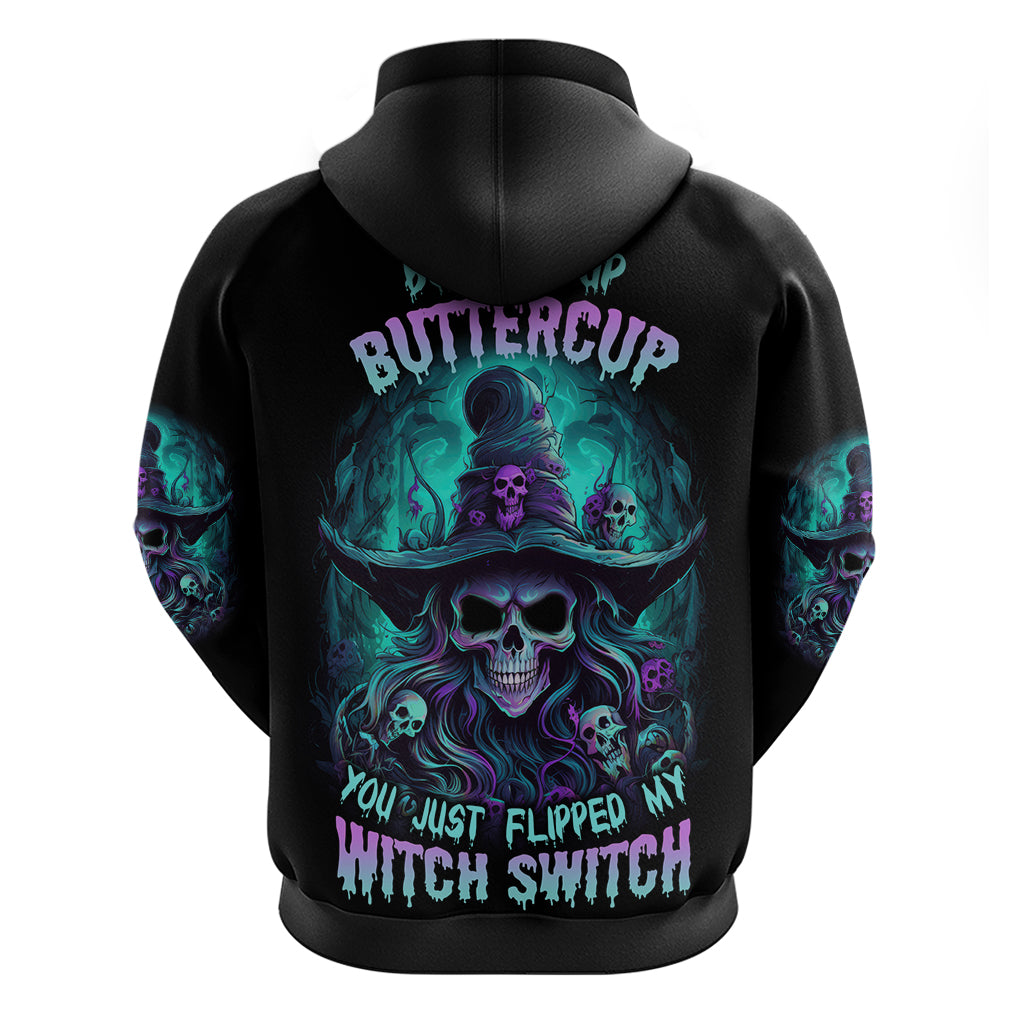 Buckle Up Buttercup Skull Witch Halloween Hoodie - Wonder Print Shop
