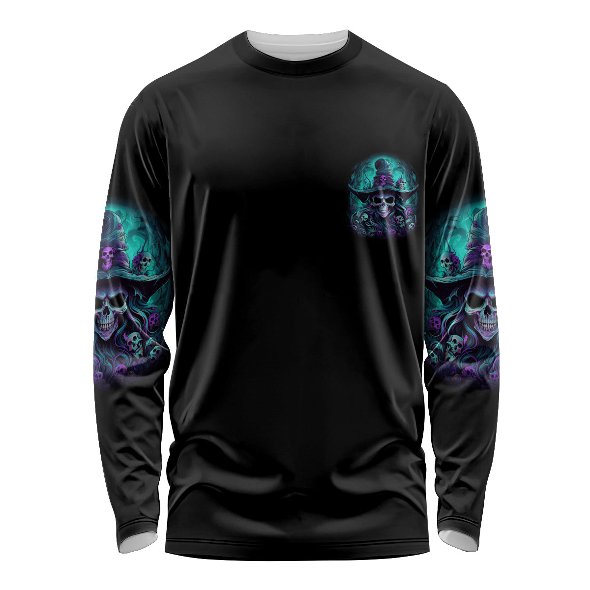 Buckle Up Buttercup Skull Witch Halloween Long Sleeve Shirt - Wonder Print Shop