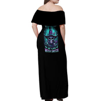 Buckle Up Buttercup Skull Witch Halloween Off Shoulder Maxi Dress - Wonder Print Shop