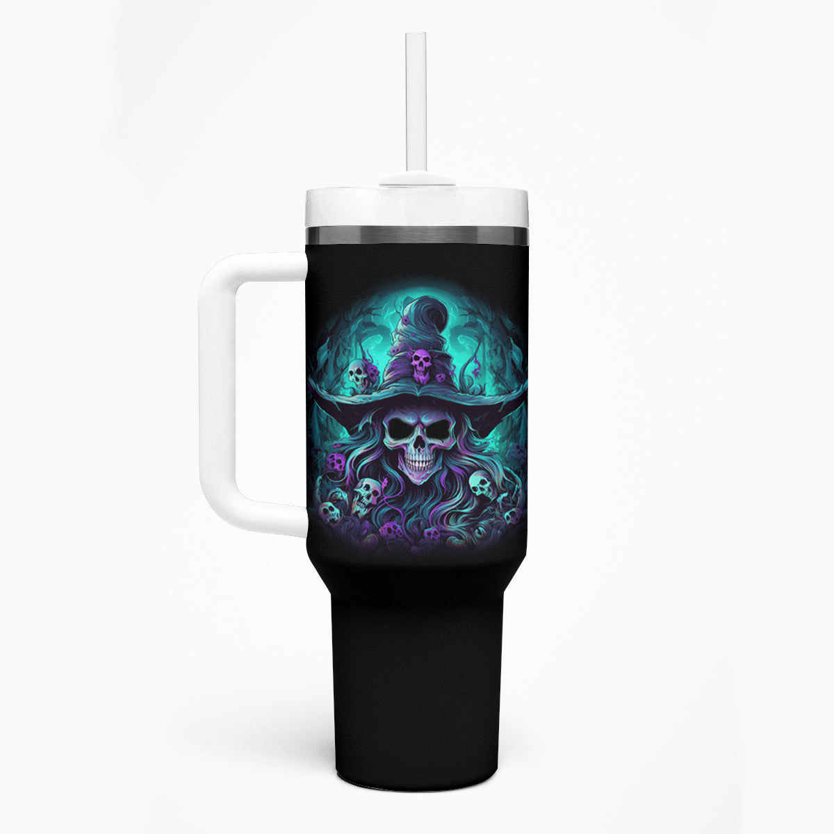 Buckle Up Buttercup Skull Witch Halloween Tumbler With Handle - Wonder Print Shop