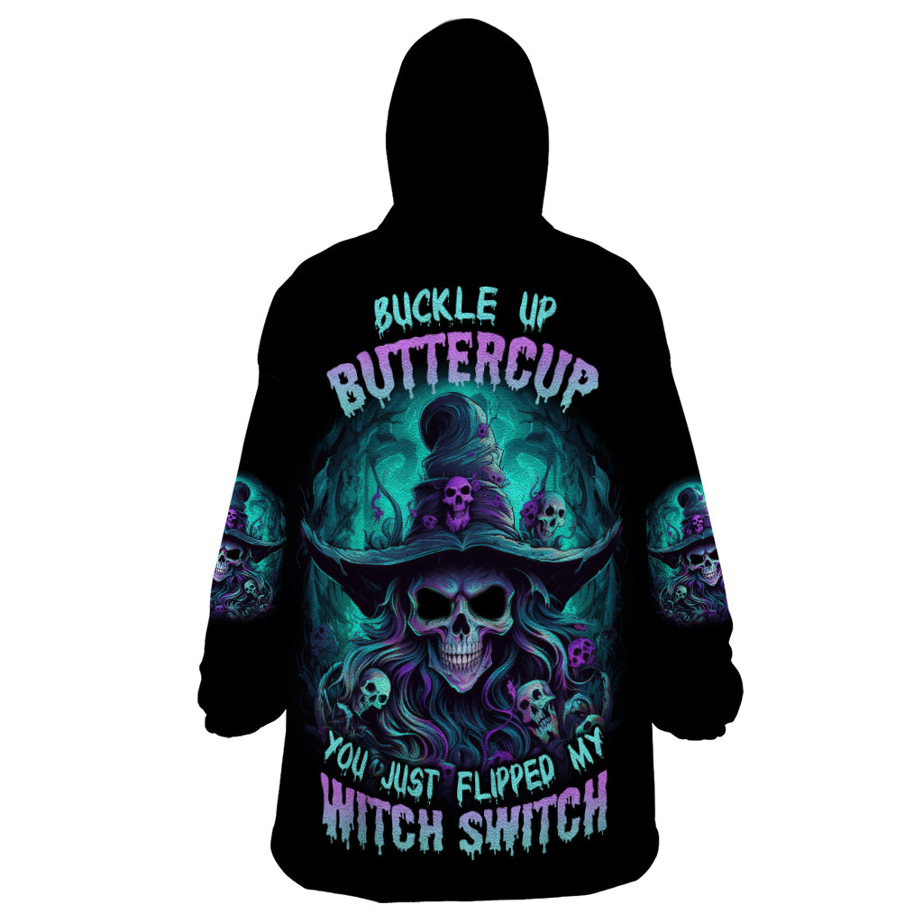 Buckle Up Buttercup Skull Witch Halloween Wearable Blanket Hoodie - Wonder Print Shop