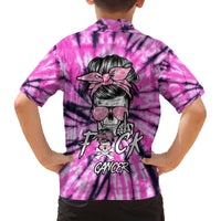 Fcks Cancer Skull Tie Dye Family Matching Puletasi Dress and Hawaiian Shirt - Wonder Print Shop