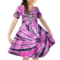 Fcks Cancer Skull Tie Dye Family Matching Puletasi Dress and Hawaiian Shirt - Wonder Print Shop