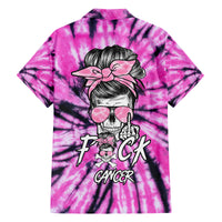 Fcks Cancer Skull Tie Dye Family Matching Puletasi Dress and Hawaiian Shirt - Wonder Print Shop