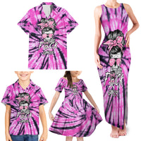 Fcks Cancer Skull Tie Dye Family Matching Tank Maxi Dress and Hawaiian Shirt - Wonder Print Shop