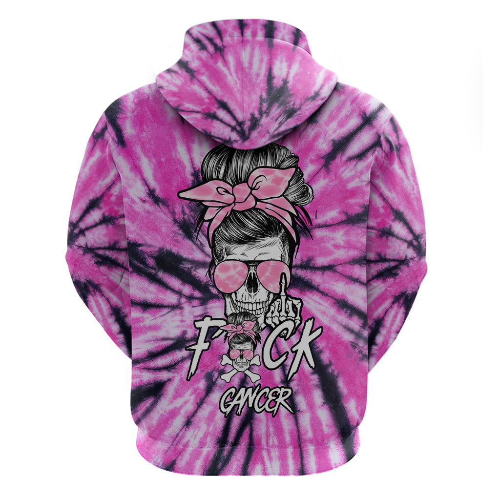 Fcks Cancer Skull Tie Dye Hoodie - Wonder Print Shop