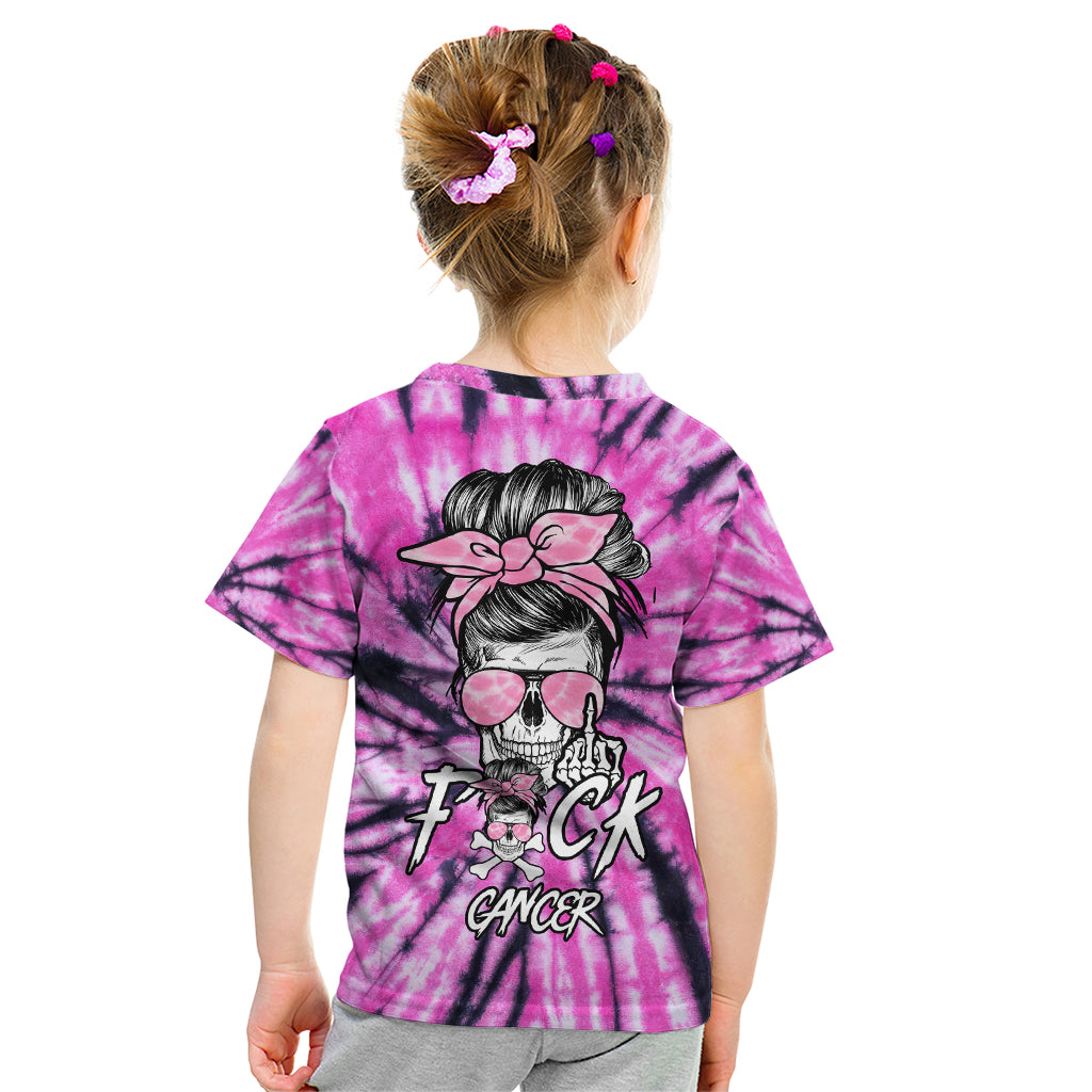Fcks Cancer Skull Tie Dye Kid T Shirt - Wonder Print Shop
