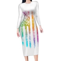 Fresh Out Of Fcks Messy Bun Tie Dye Family Matching Long Sleeve Bodycon Dress and Hawaiian Shirt - Wonder Print Shop