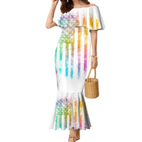 Fresh Out Of Fcks Messy Bun Tie Dye Family Matching Mermaid Dress and Hawaiian Shirt - Wonder Print Shop