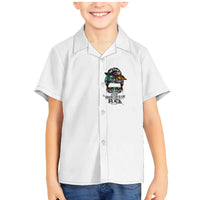 Fresh Out Of Fcks Messy Bun Tie Dye Family Matching Mermaid Dress and Hawaiian Shirt - Wonder Print Shop