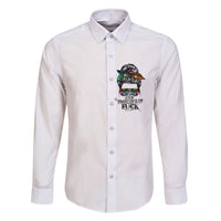 Fresh Out Of Fcks Messy Bun Tie Dye Family Matching Off Shoulder Short Dress and Hawaiian Shirt - Wonder Print Shop