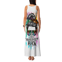 Fresh Out Of Fcks Messy Bun Tie Dye Family Matching Tank Maxi Dress and Hawaiian Shirt - Wonder Print Shop