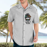 Fresh Out Of Fcks Messy Bun Tie Dye Hawaiian Shirt - Wonder Print Shop