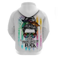 Fresh Out Of Fcks Messy Bun Tie Dye Hoodie - Wonder Print Shop